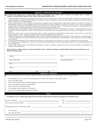 Form INS3250 Business Entity Managing General Agent (Mga) License Application - Ohio, Page 4