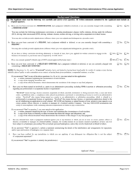 Form INS3210 Individual Third Party Administrators (Tpa) License Application - Ohio, Page 2