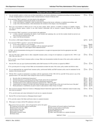 Form INS3210 Individual Third Party Administrators (Tpa) License Application - Ohio, Page 3