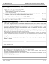 Form INS3210 Individual Third Party Administrators (Tpa) License Application - Ohio, Page 4