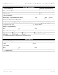 Form INS5036 Part B Standardized Credentialing Form: Agency/Program/Organization Providers - Ohio, Page 2