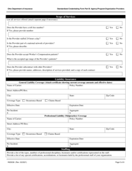 Form INS5036 Part B Standardized Credentialing Form: Agency/Program/Organization Providers - Ohio, Page 5