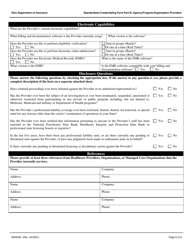 Form INS5036 Part B Standardized Credentialing Form: Agency/Program/Organization Providers - Ohio, Page 6