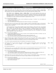 Form INS3292 Business Entity Reinsurance Intermediary License Application - Ohio, Page 2