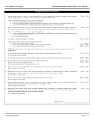 Form INS3249 Individual Managing General Agent (Mga) License Application - Ohio, Page 3
