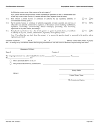 Form INS7022 Captive Insurance Company Biographical Affidavit - Ohio, Page 5