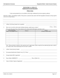 Form INS7022 Captive Insurance Company Biographical Affidavit - Ohio, Page 6
