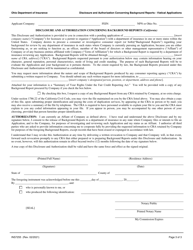 Form INS7255 Disclosure and Authorization Concerning Background Reports - Viatical Applications - Ohio, Page 3
