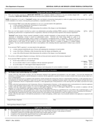 Form INS3271 &quot;Individual Surplus Line Broker License Renewal/Continuation&quot; - Ohio, Page 2