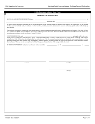 Form INS3287 Individual Public Insurance Adjuster Certificate of Authority Renewal/Continuation - Ohio, Page 4