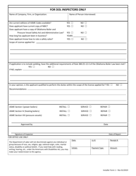 Installer Form 1 Repair, Service, Install License Application - Oklahoma, Page 3