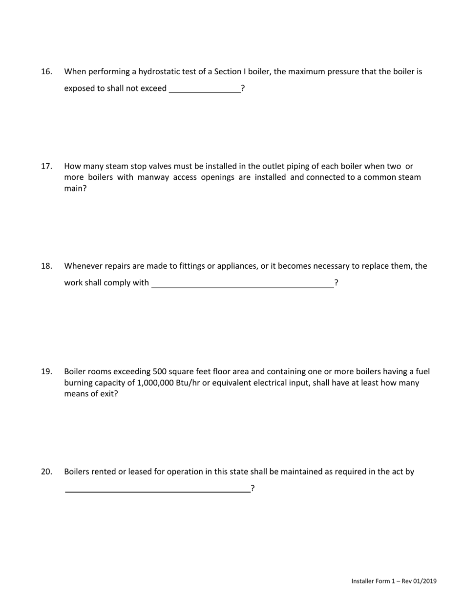 Installer Form 1 Repair, Service, Install License Application - Oklahoma, Page 7