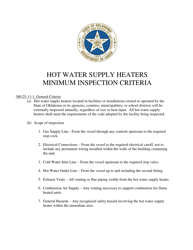 Document preview: Inspection Checklist for Hot Water Heaters - Oklahoma