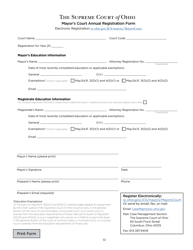 Document preview: Mayor's Court Annual Registration Form - Ohio