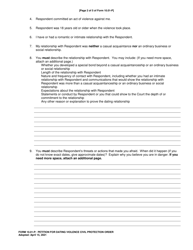 Form 10.01-P Petition for Dating Violence Civil Protection Order - Ohio, Page 2