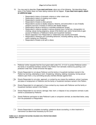 Form 10.01-P Petition for Dating Violence Civil Protection Order - Ohio, Page 3