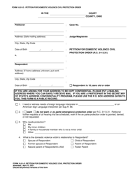 Document preview: Form 10.01-D Petition for Domestic Violence Civil Protection Order - Ohio