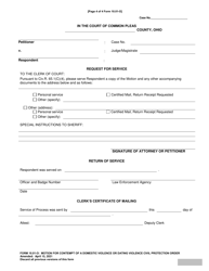 Form 10.01-O Motion for Contempt of a Domestic Violence or Dating Violence Civil Protection Order - Ohio, Page 4