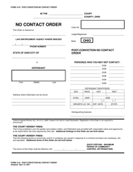 Form 10-G &quot;Post-conviction No Contact Order&quot; - Ohio
