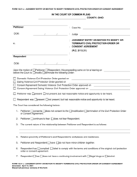 Form 10.01-L Judgment Entry on Motion to Modify/Terminate Civil Protection Order or Consent Agreement - Ohio