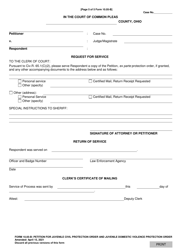 Form 10.05-B Petition for Juvenile Civil Protection Order and Juvenile Domestic Violence Protection Order - Ohio, Page 5