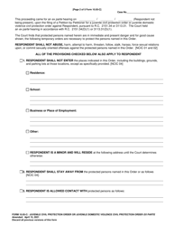Form 10.05-C Juvenile Civil Protection Order or Juvenile Domestic Violence Civil Protection Order Ex Parte - Ohio, Page 2