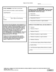 Form 10.05-C Juvenile Civil Protection Order or Juvenile Domestic Violence Civil Protection Order Ex Parte - Ohio, Page 5