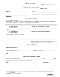 Form 10.03-D Petition for Civil Stalking Protection Order or Civil Sexually Oriented Offense Protection Order - Ohio, Page 5