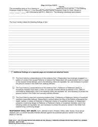Form 10.03-F Civil Stalking Protection Order or Civil Sexually Oriented Offense Protection Order Full Hearing - Ohio, Page 2
