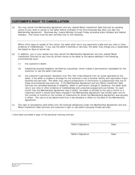 Sample Membership Agreement for Pre-paid Personal Training Contracts - South Carolina, Page 2