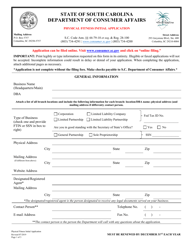 Physical Fitness Initial Application - South Carolina