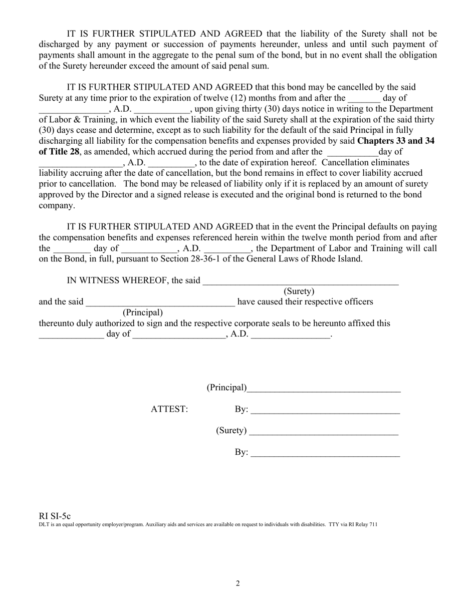 Form RI SI-5C - Fill Out, Sign Online and Download Fillable PDF, Rhode ...