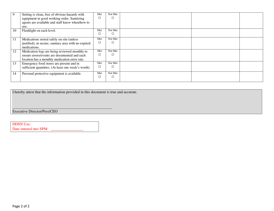 Provider Self-assessment Tool for Ddsn Licensure During Covid-19 State of Emergency - South Carolina, Page 2