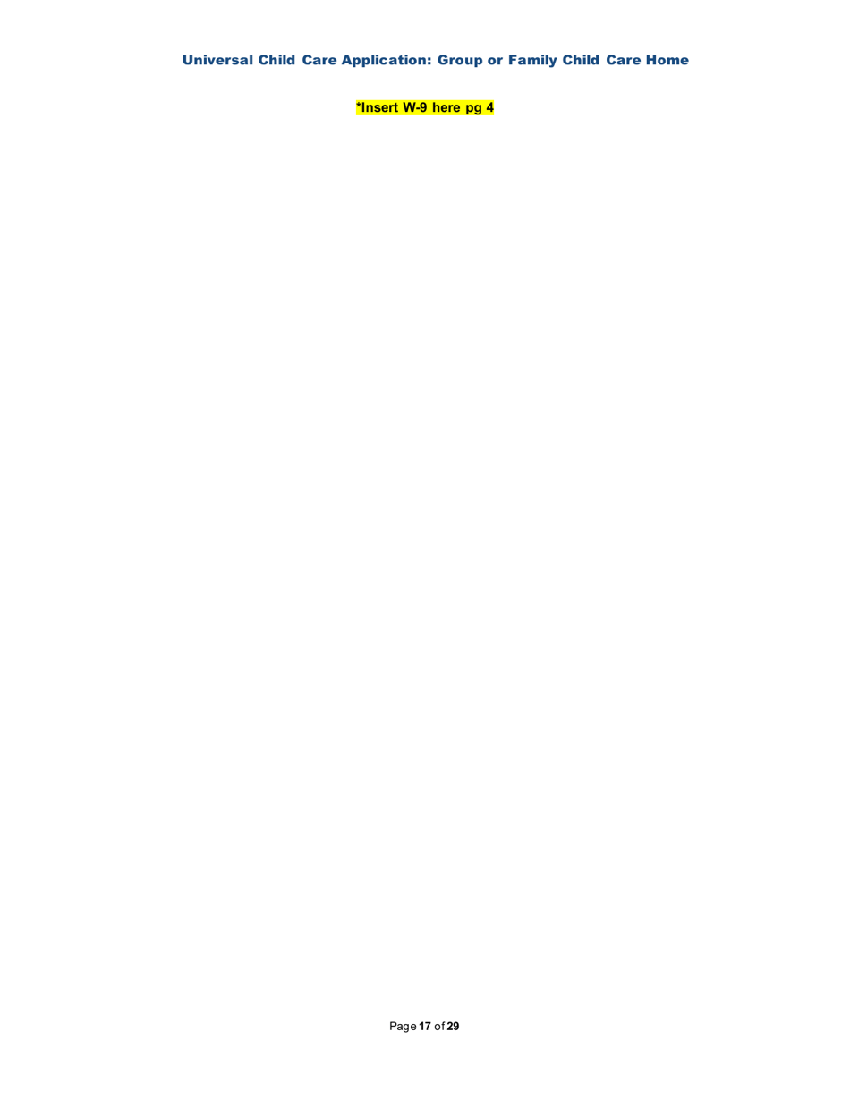 Universal Child Care Application: Group or Family Child Care Home - Rhode Island, Page 17