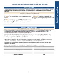 Universal Child Care Application: Group or Family Child Care Home - Rhode Island, Page 8