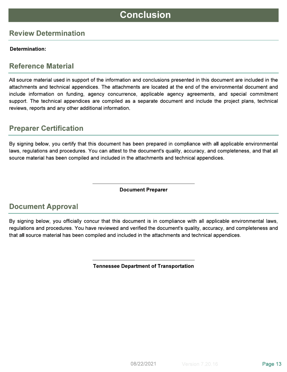 Local Programs Environmental Document Template - Tennessee, Page 13