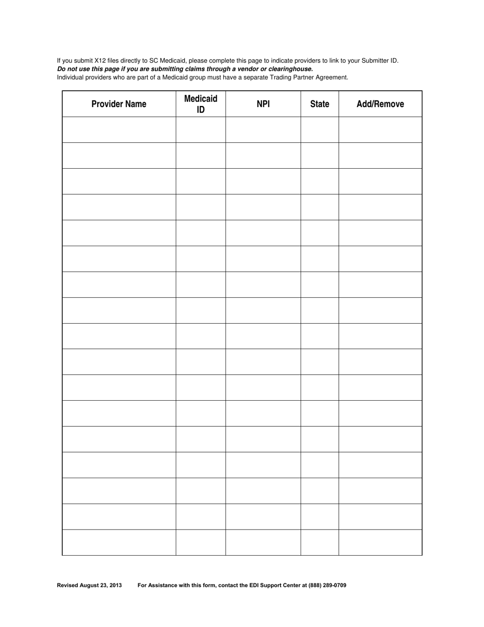 Trading Partner Agreement Enrollment for Vendors and Clearinghouses - South Carolina, Page 3