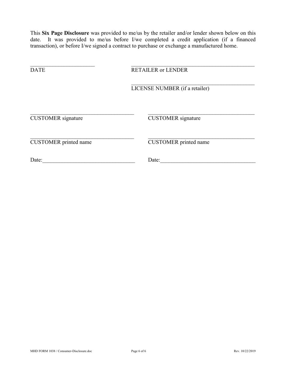 MHD Form 1038 - Fill Out, Sign Online and Download Printable PDF, Texas ...