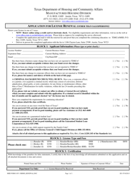 Document preview: MHD Form 1053 Application for License Renewal (Other Than Salespersons) - Texas