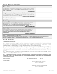MHD Form 1048 Estimate for Reassigned Warranty Work - Texas, Page 2