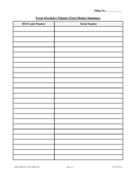 MHD Form 1049 Texas Inventory Finance Security Form - Texas, Page 2