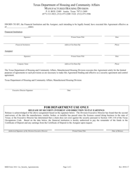 MHD Form 1016 Assignment of Certificate of Deposit as Security - Texas, Page 2