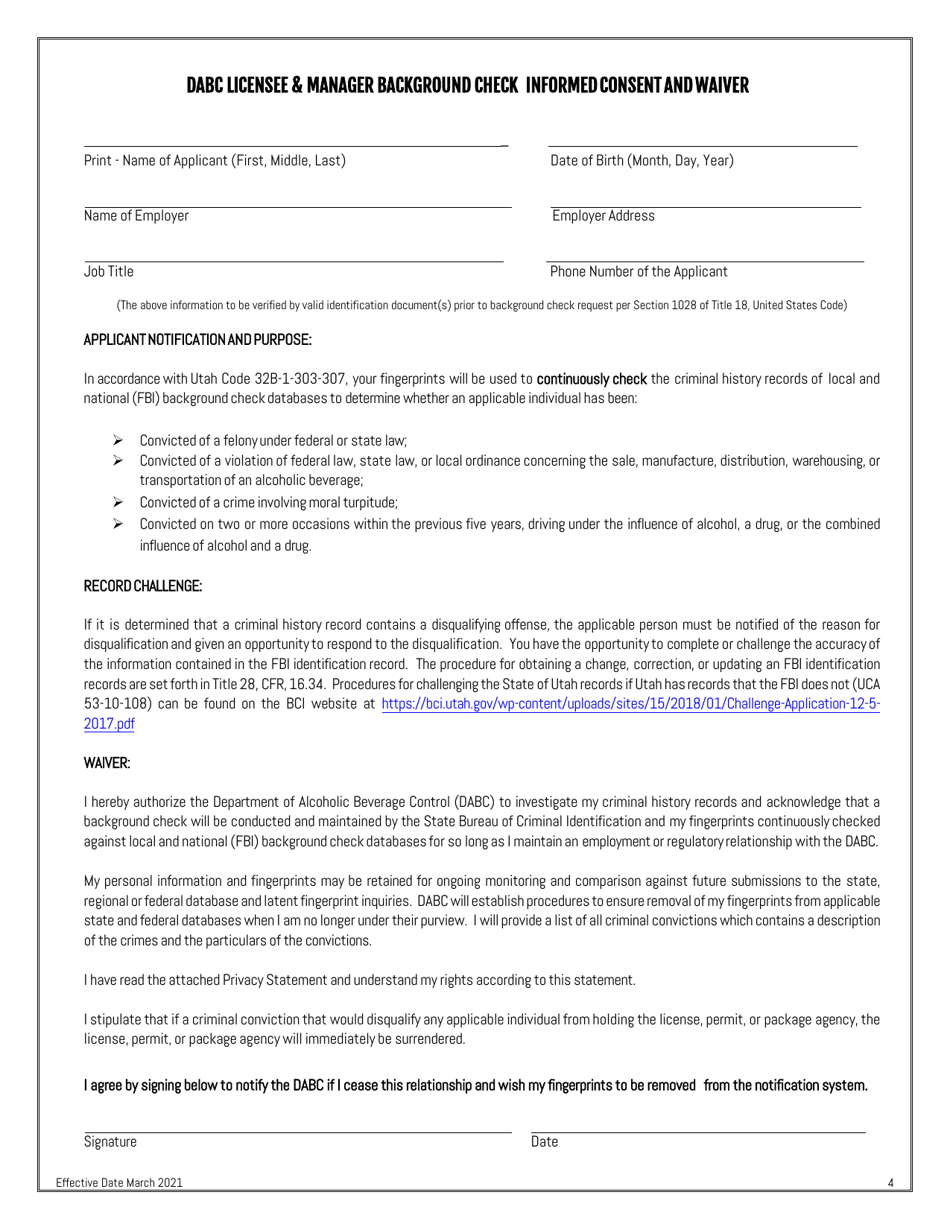 Liquor Transport License Application - Utah, Page 8