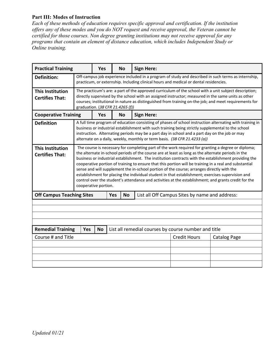 Application for Continued Approval of Non-accredited Programs - Utah, Page 3
