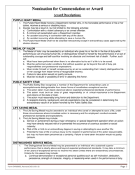Form DPS0005 Nomination for Commendation or Award - Utah, Page 2