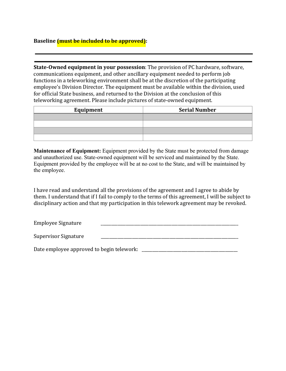 Form F250A Telework Program Acknowledgement Form - Utah, Page 3