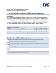 Document preview: Form F240B State-Provided Cell Phone Agreement - Utah
