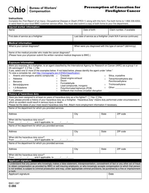 Form C-265 (BWC-1397)  Printable Pdf