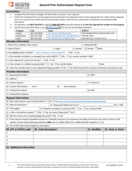 General Prior Authorization Request Form - Utah