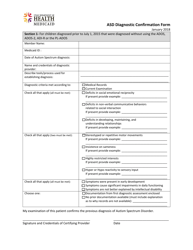 Asd Diagnostic Confirmation Form - Utah